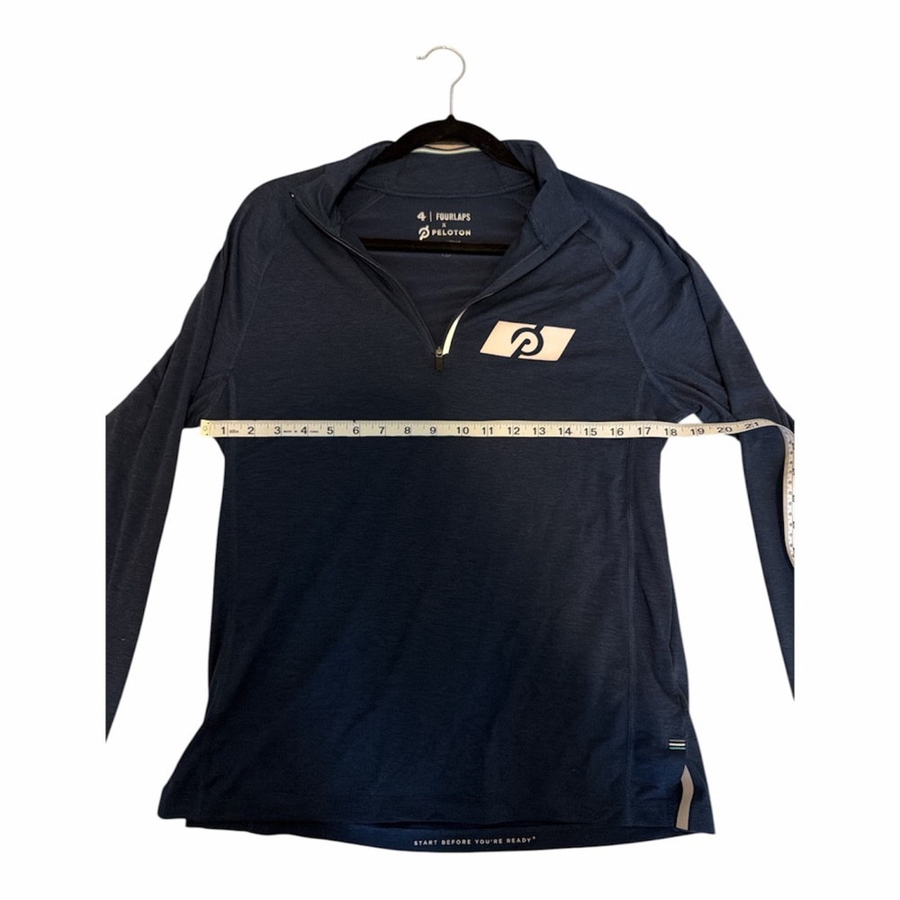 Peloton x Fourlaps Blue Quarter-Zip Pullover Mens size Small - Picture 3 of 4